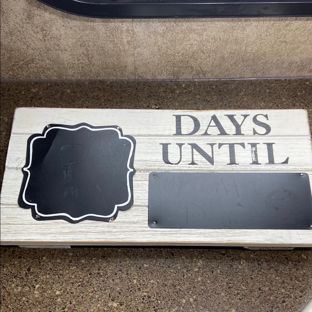 Rustic Countdown Chalkboard Sign